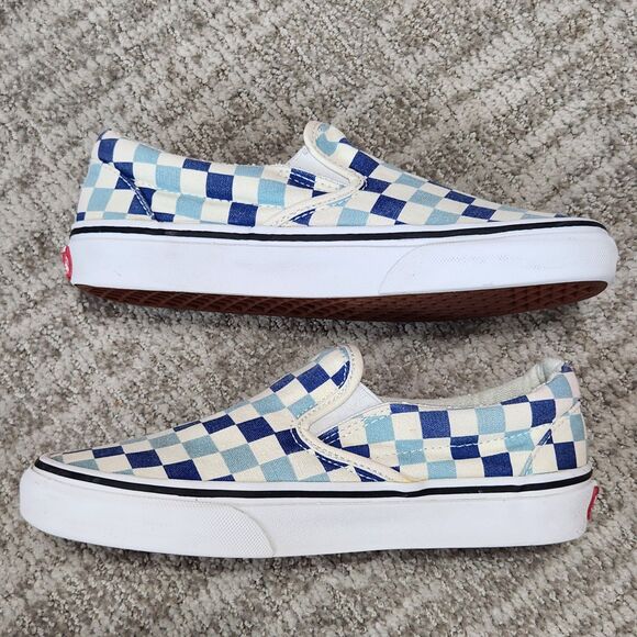 Vans Checkerboard slip-on shoes sneakers blue white size 4.5 men 6 women - Picture 6 of 9
